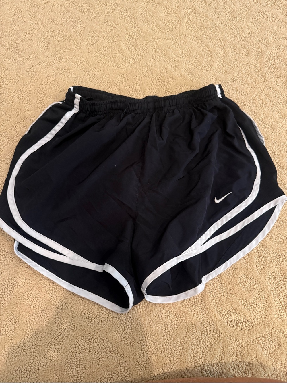Nike Women's Black Athletic Shorts with White Trim